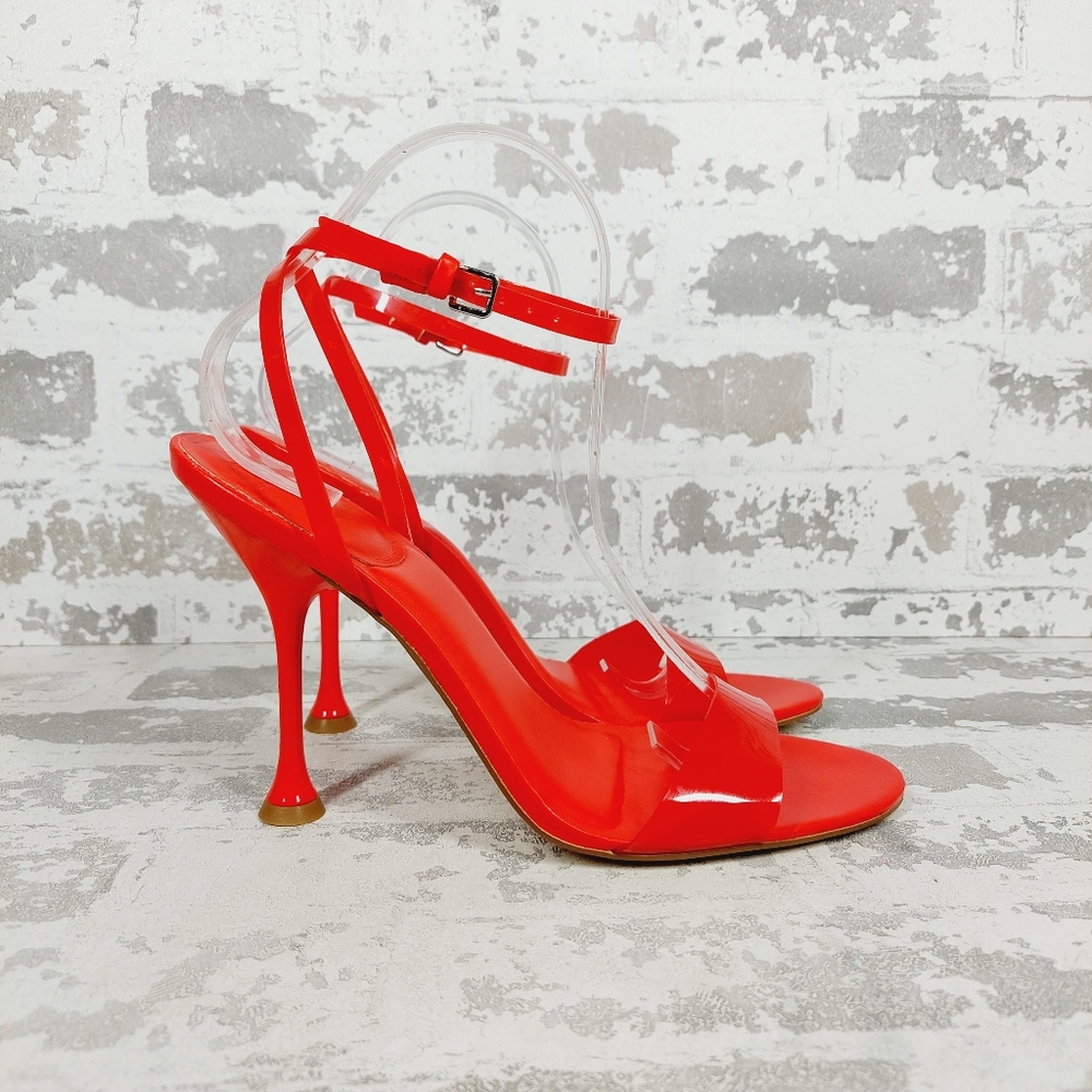 New Marc Fisher Calisty Red Strappy Heeled Sandal B327 - Picture 6 of 11
